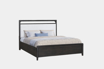 EASTON103:Easton Upholstered Bed & Dresser & Mirror & Nightstand, Angled
