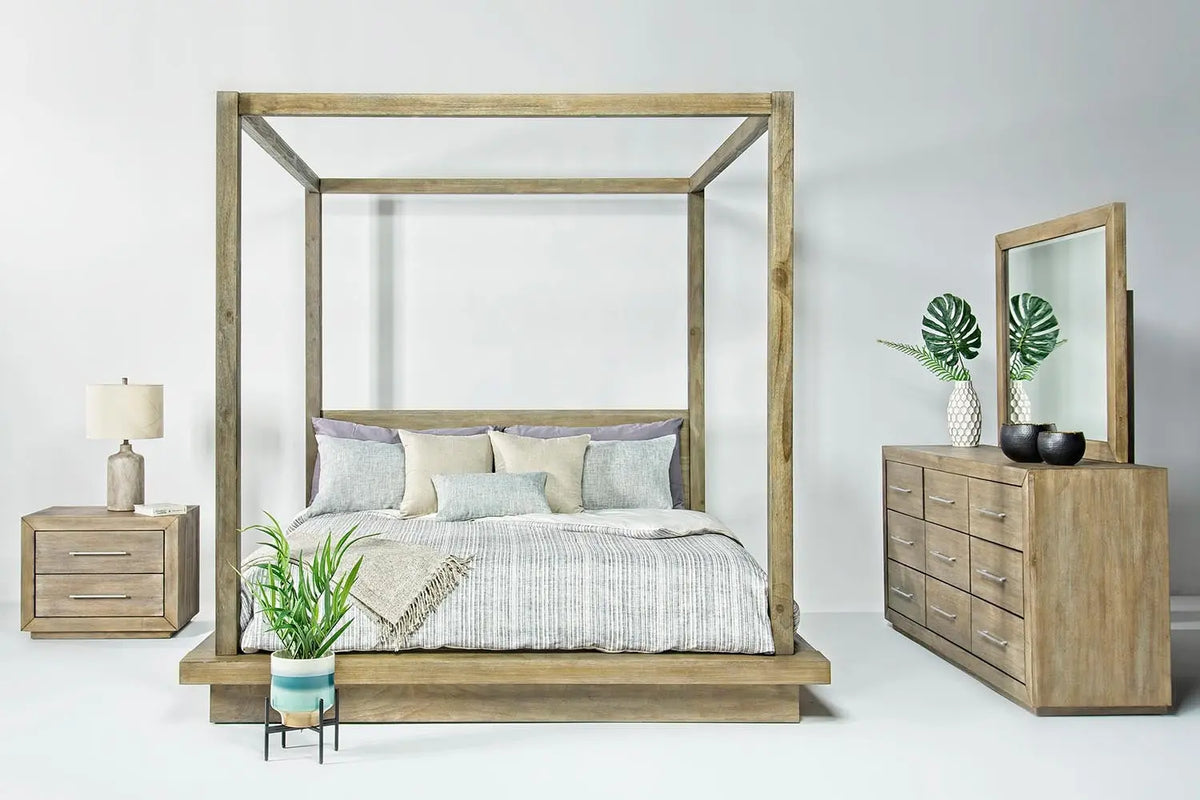 789181824:Melbourne Canopy Bed in Brown, Eastern King, Image 4