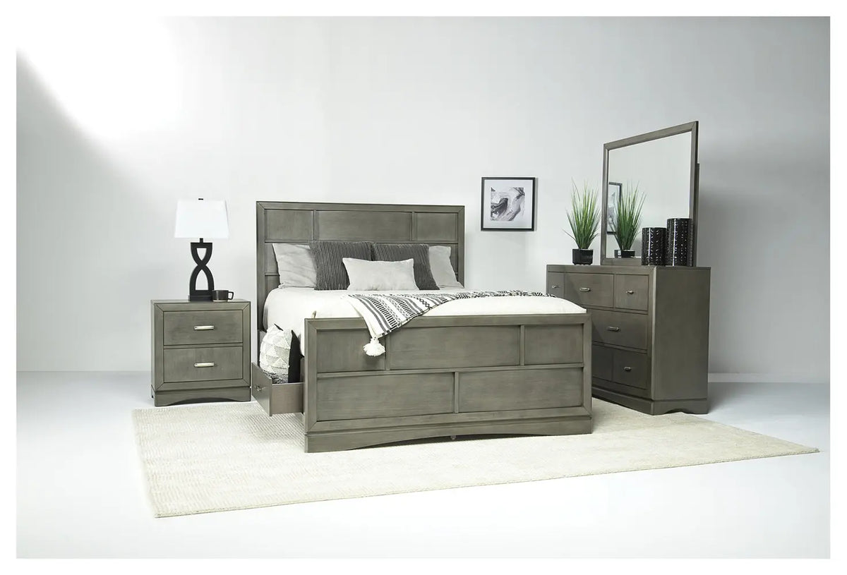 TOROGRYEB:Ontario Panel Bed w/ Storage in Gray, Eastern King, Image 5