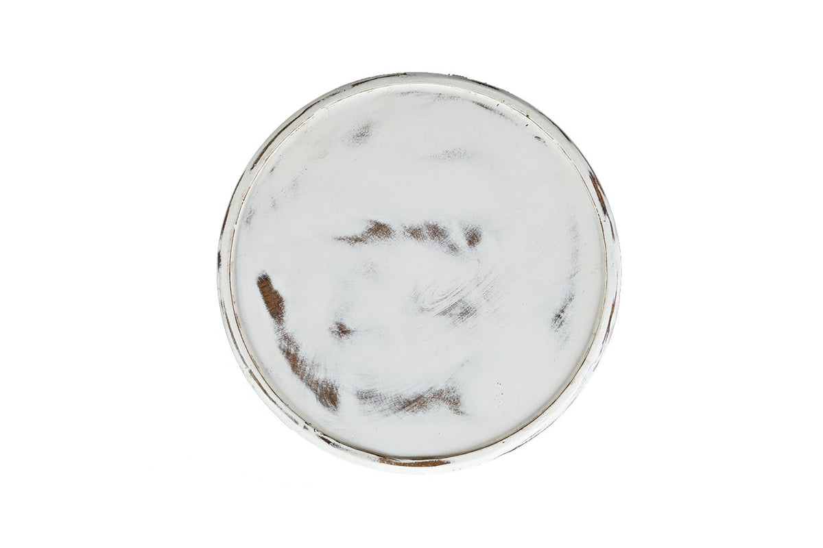 513642624:Carved Drum Accent Table in White, Image 3