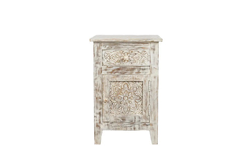425706632:Hand Carved End Table in White, Image 2