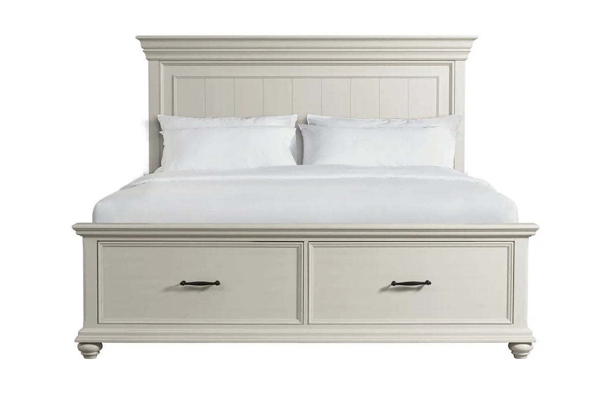 643112000:Slater Panel Bed w/ Storage in White, Eastern King, Image 1