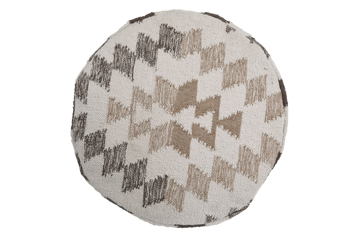 541215993:Abraham Pouf in White/Brown, Image 3