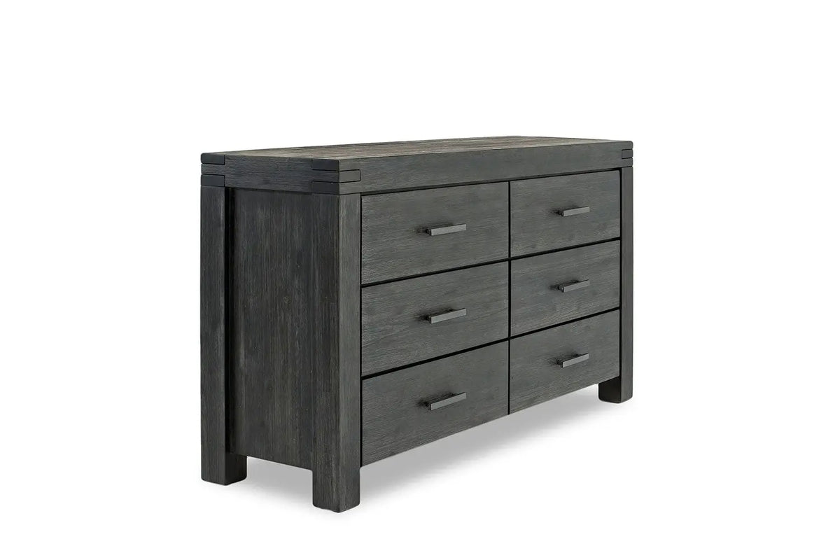 MEADOW015:Meadow Panel Bed w/ Storage, Dresser, Mirror & Nightstand in Gray, Queen, Image 5
