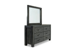 MEADOW021:Meadow Panel Bed w/ Storage, Dresser, Mirror & Nightstand in Gray, Eastern King, Image 4