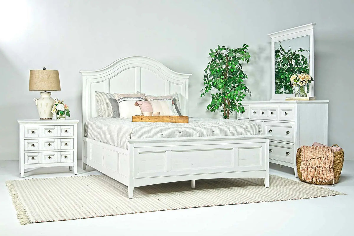 506310248:Bay Creek Arch Panel Bed in White, Queen, Image 5