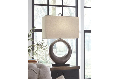 647155499:Saria Metal Table Lamp in Antique Silver Finish, Image 2