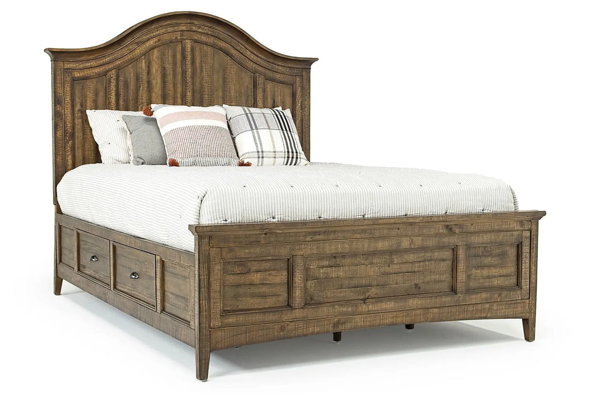 663774966:Bay Creek Arch Panel Bed w/ Storage in Nutmeg, Queen, Image 1