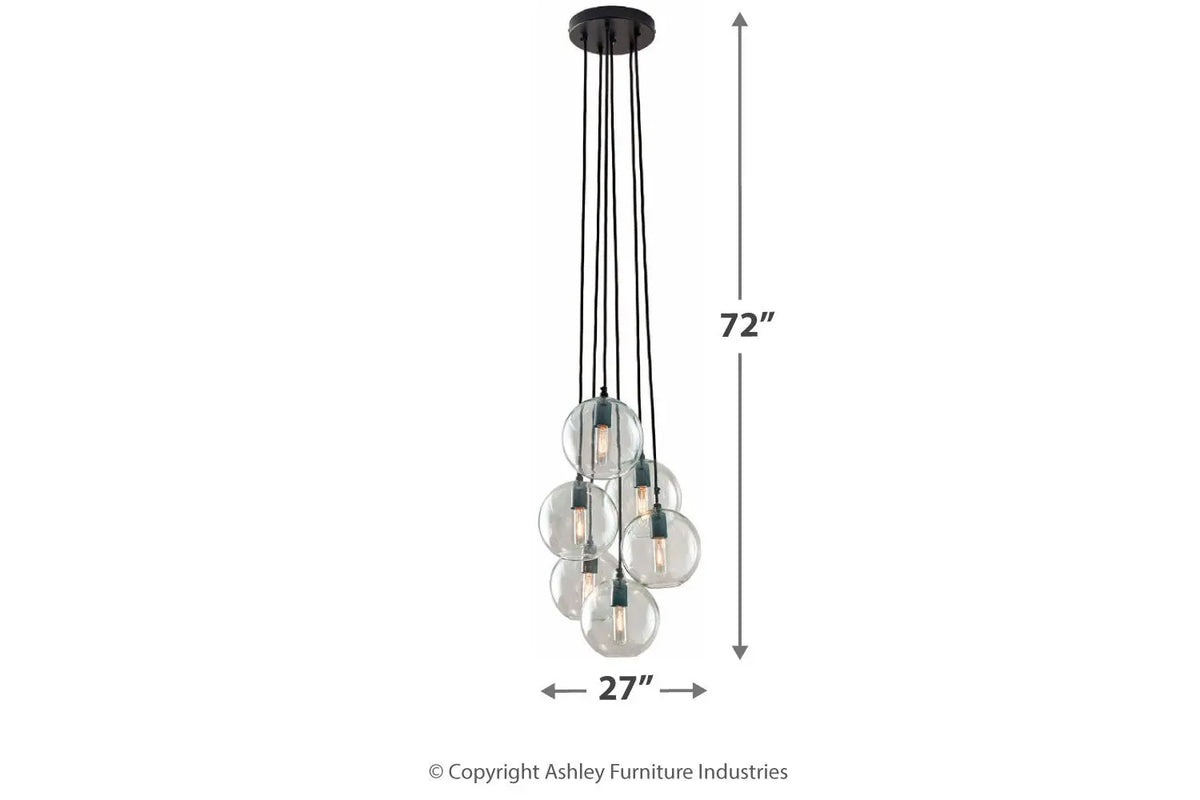 708327534:Sybil Pendant Light in Clear/Black, Image 4