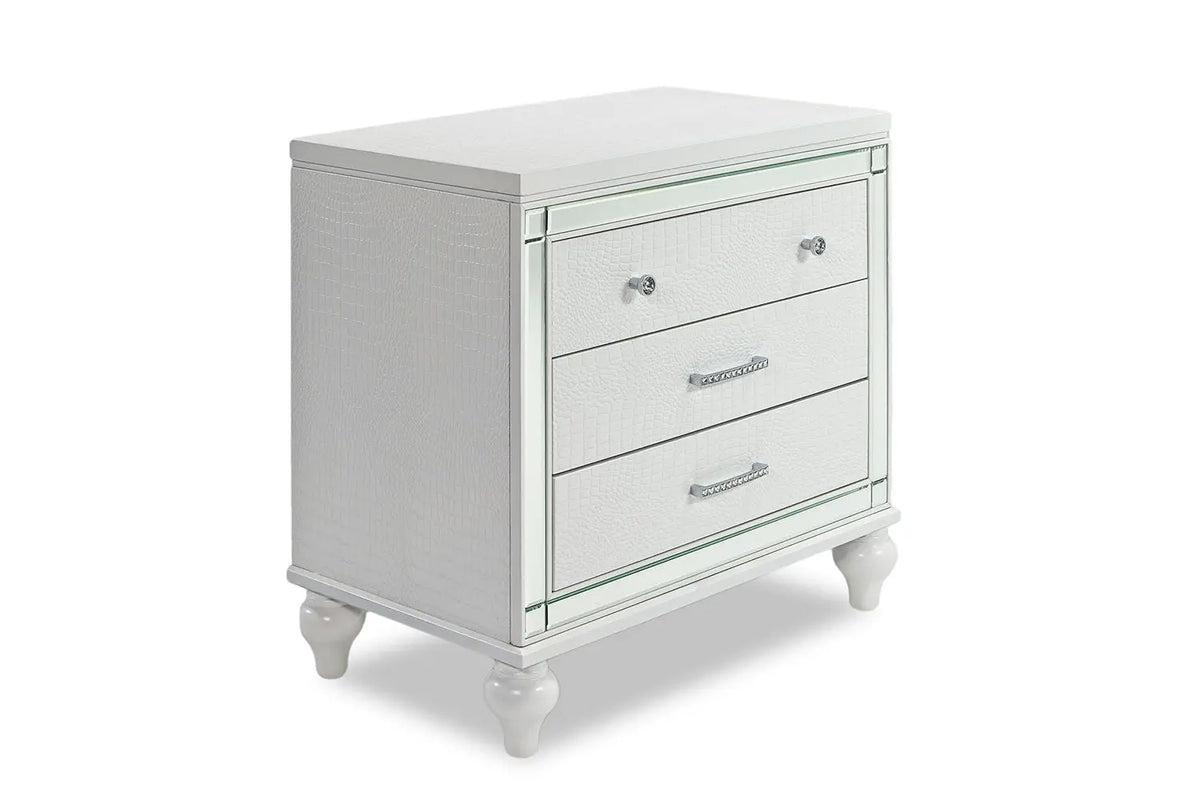 772454556:Valentino Panel Bed, Dresser, Mirror & Nightstand in White, Twin