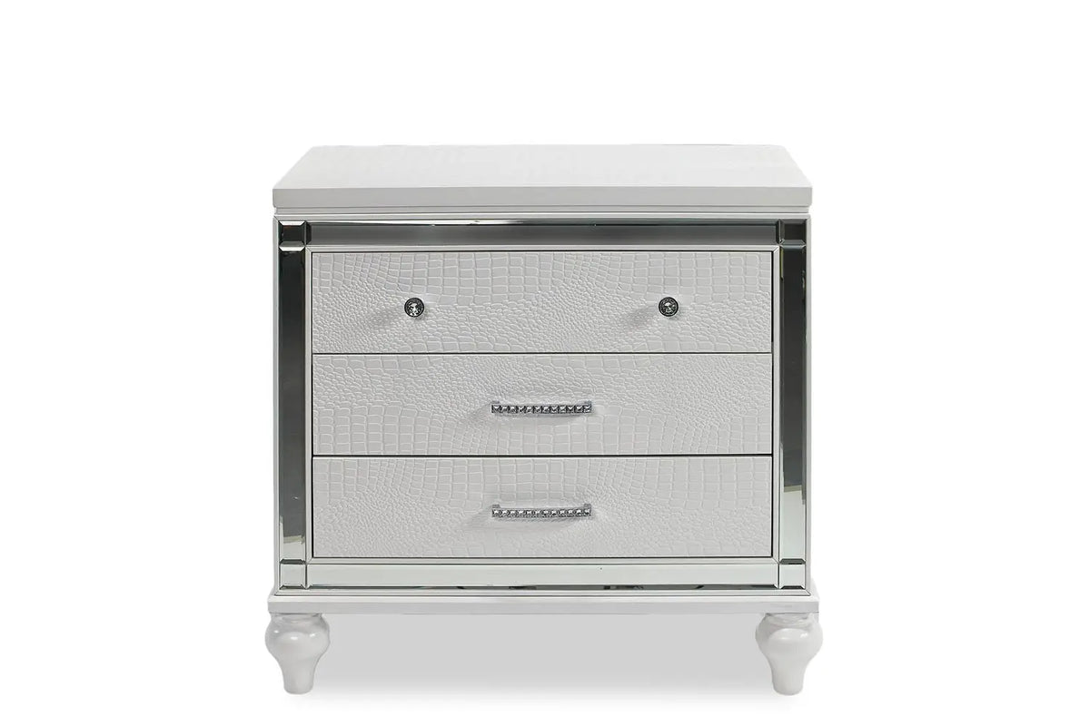 772454556:Valentino Panel Bed, Dresser, Mirror & Nightstand in White, Twin
