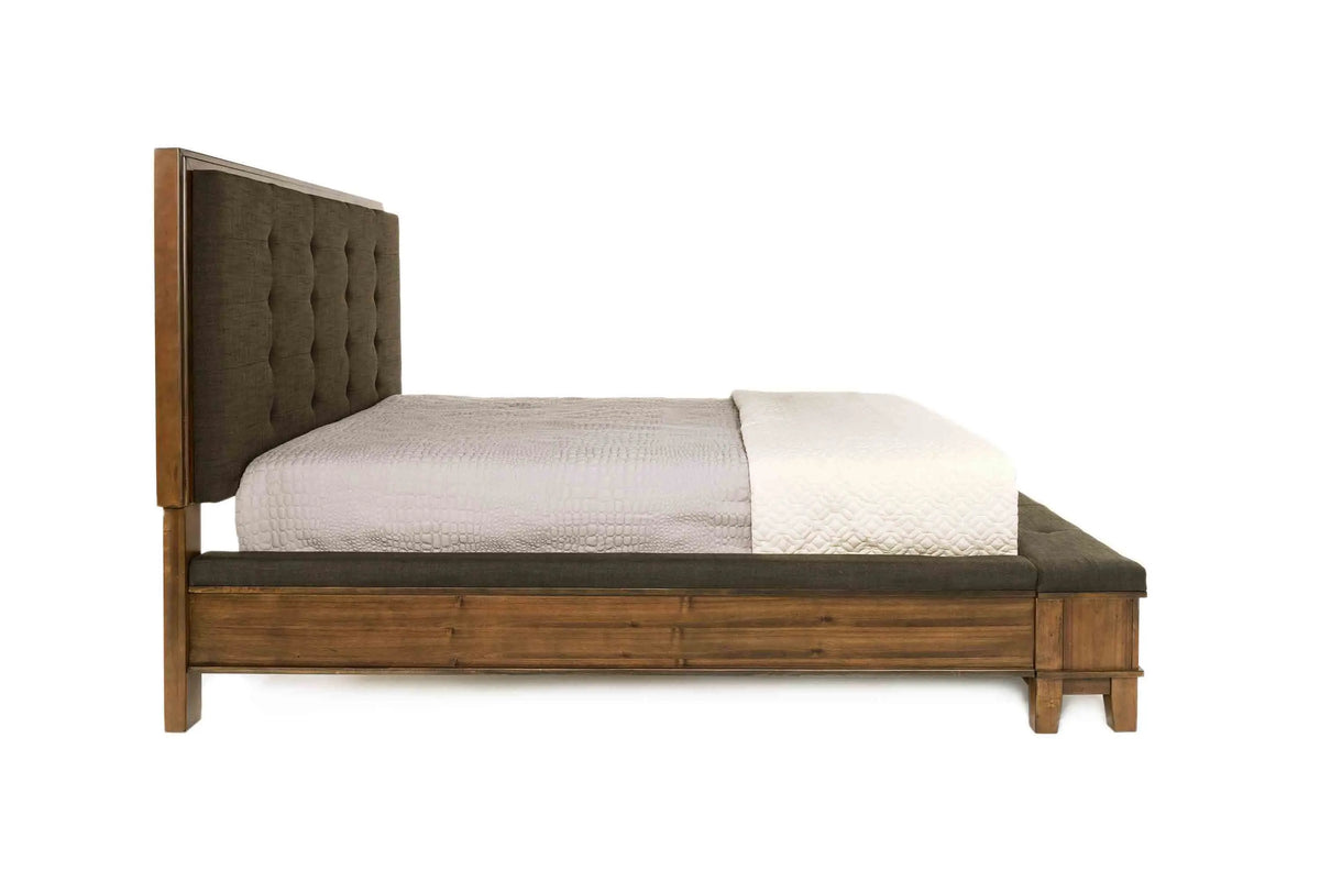 890822231:Cagney Upholstered Panel Bed w/ Storage in Brown, California King, Image 3