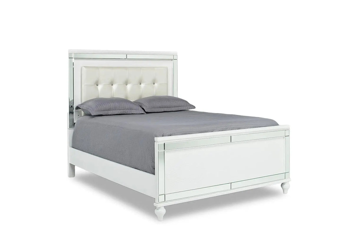 724459624:Valentino Panel Bed in White, Full, Image 1