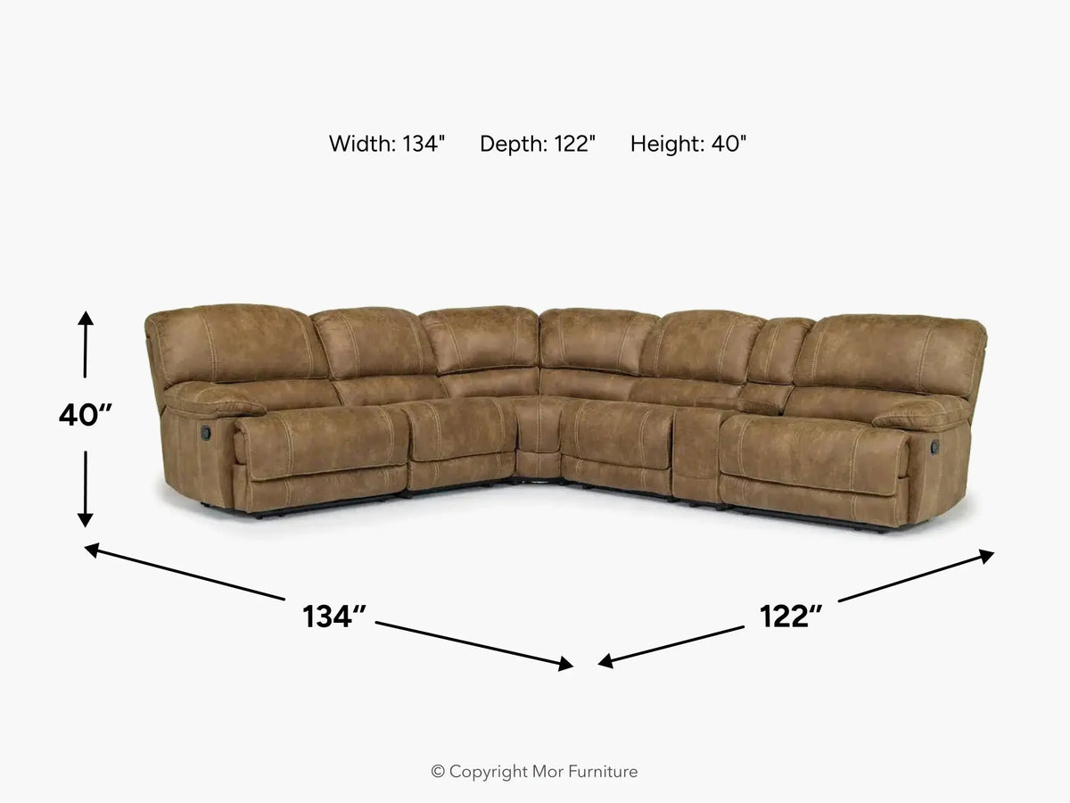 AZULNEW00:Dusty 6 Piece Reclining Sectio,