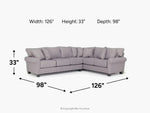 AMELIA010:Amelia Crypton Performance Tux Sofa Sectional,