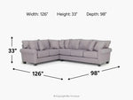 AMELIA011:Amelia Crypton Performance Tux Sofa Sectional,