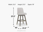827223841:Amelia Swivel Counter Height Stool,