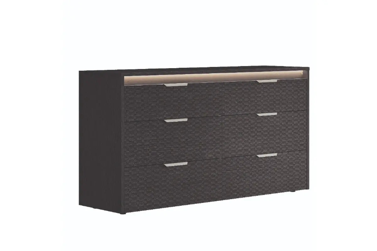 AMY000003:Amy Upholstered Panel Bed & Dr, AngledAngle