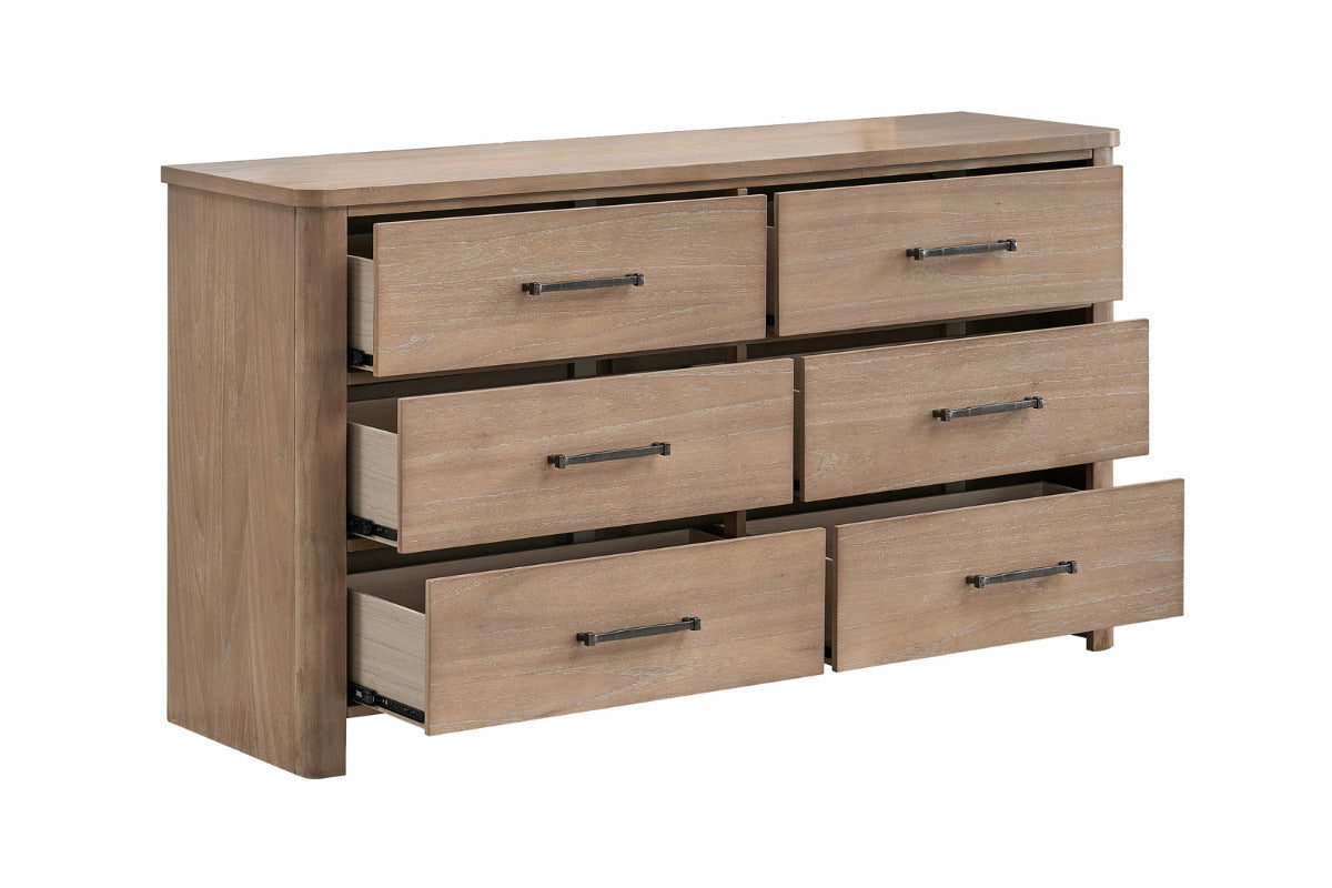 ANIKA0003:Anika Upholstered Bed & Dresser & Mirror & Nightstand, Open