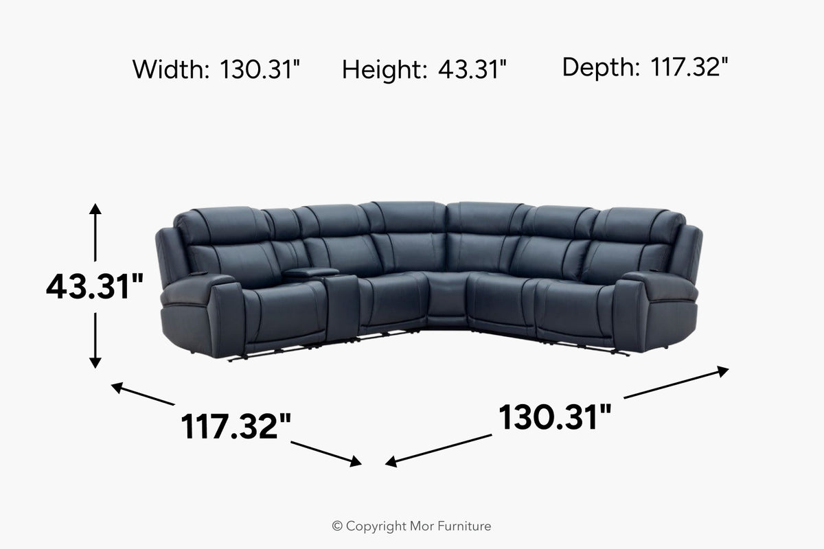ARLO00005:Arlo 6 Piece 3 Power Sectional,