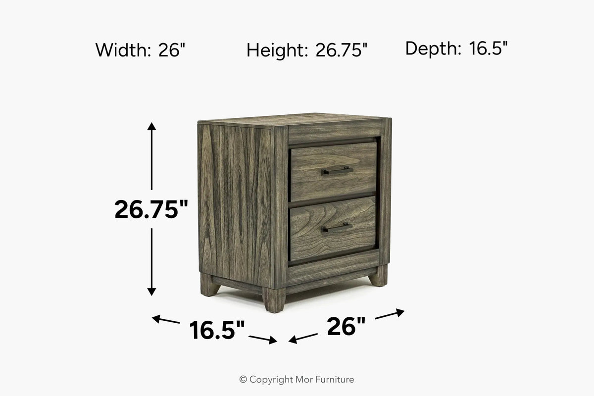 005757577:Ashland 2 Drawer Nightstand,