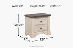 652766950:Augusta 2 Drawer Nightstand,
