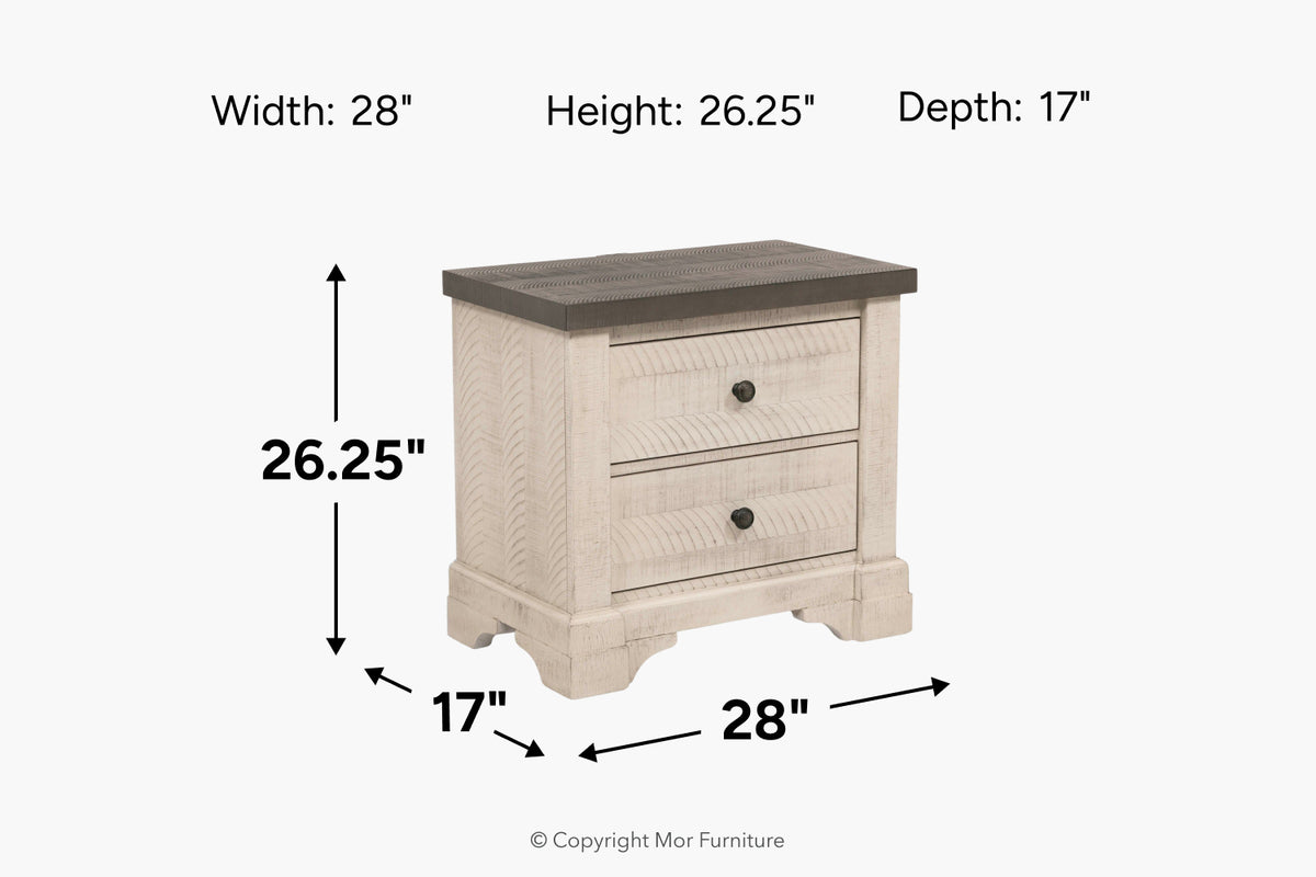 652766950:Augusta 2 Drawer Nightstand,