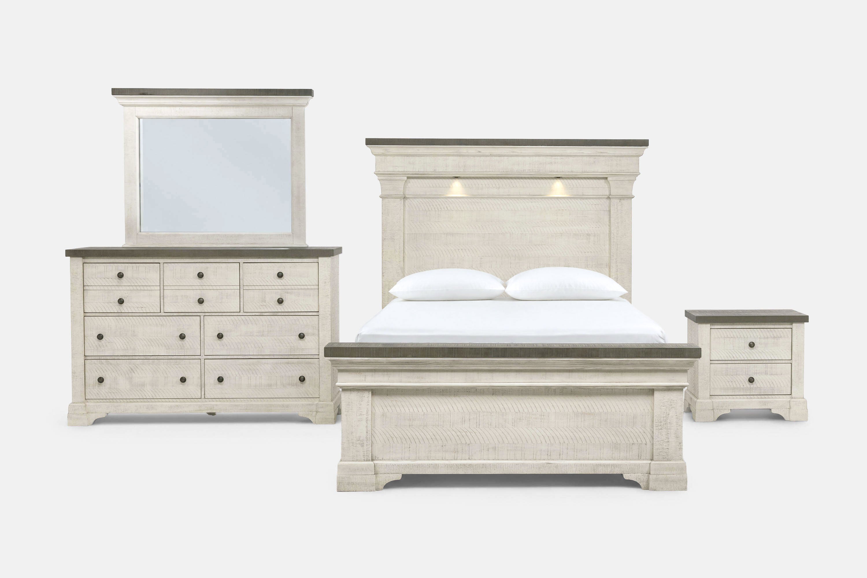 AUGUSTA03:Augusta Panel Bed With Storage & Dresser & Mirror & Nightstand, Front