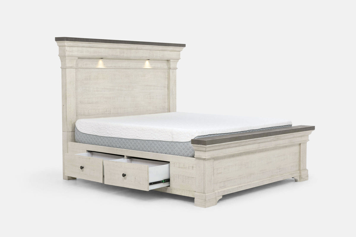 AUGUSTA06:Augusta Panel Bed With Storage & Dresser & Mirror & Nightstand, Open