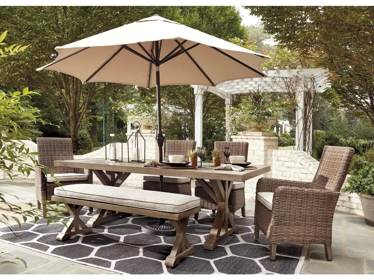 704953039:Beachcroft Outdoor Dining Tabl, Styled