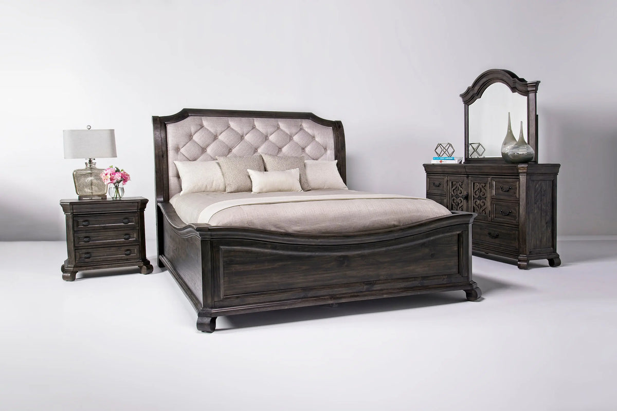 BELLAMY05:Bellamy Sleigh Bed & Dresser &, Styled