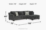 BIDDEFO01:Biddeford Sofa Chaise,