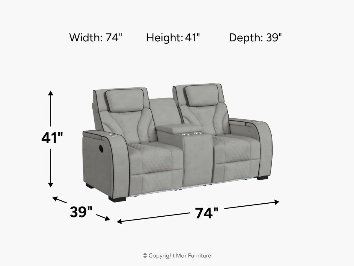 781323764:Blitz Reclining Console Loveseat,