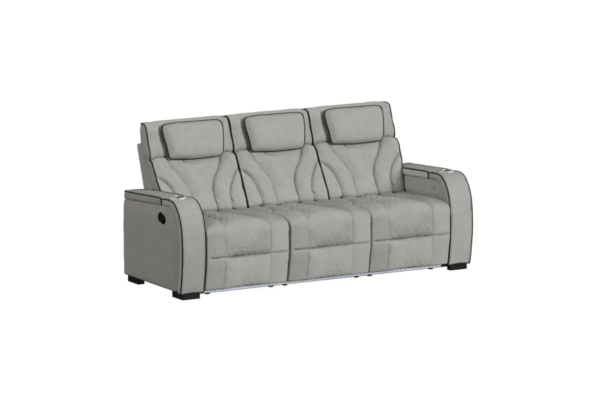 BLITZ0000:Blitz Reclining Sofa & Console, AngledAngle
