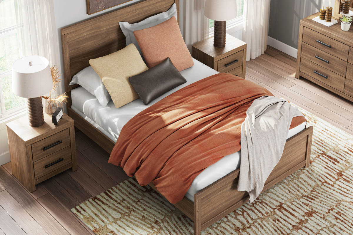 BROACHM41:Broachmyn Panel Bed & Dresser & Mirror & Nightstand, Styled