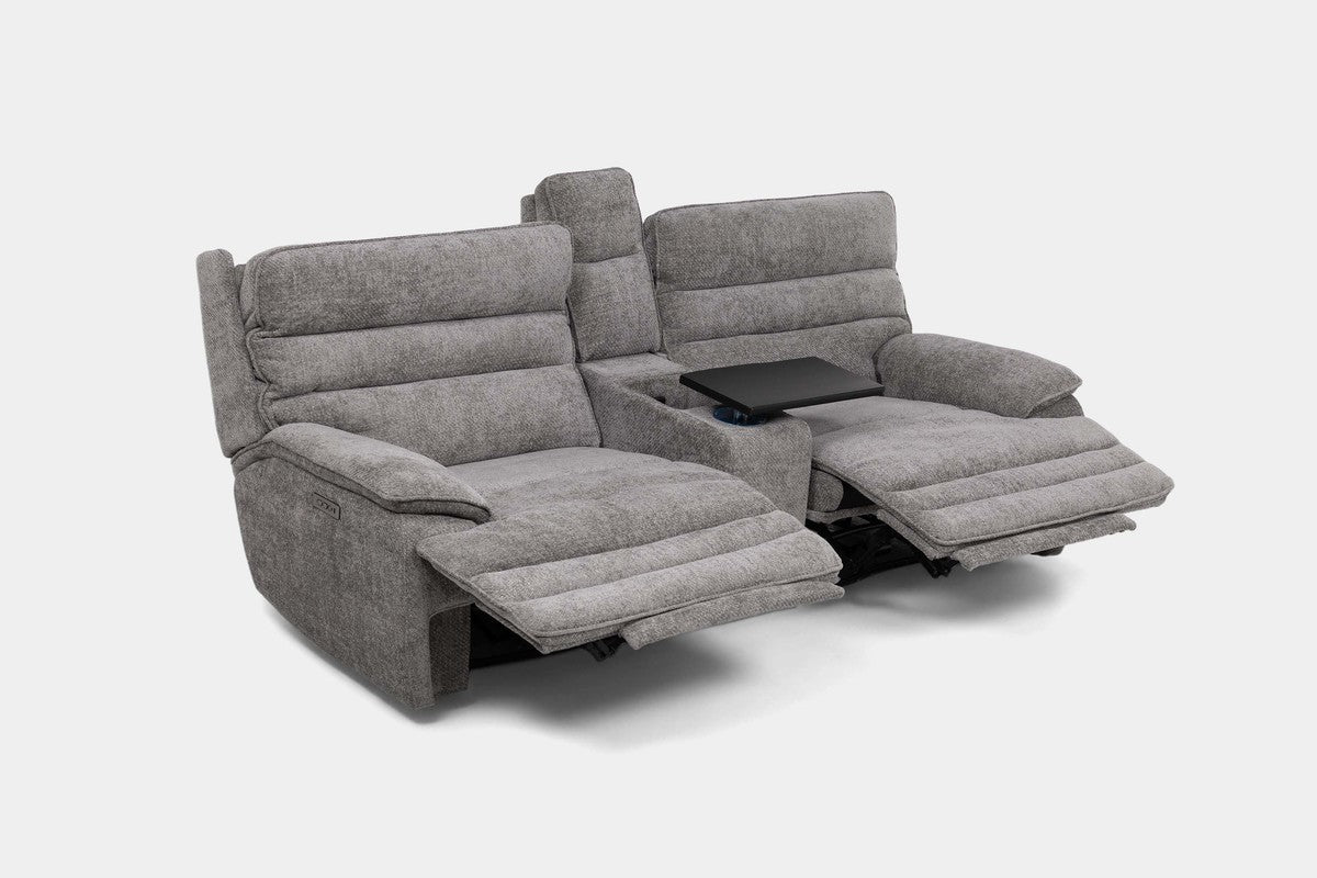 BRYANT026:Bryant 2 Power Console Loveseat,  ReclinedAngled