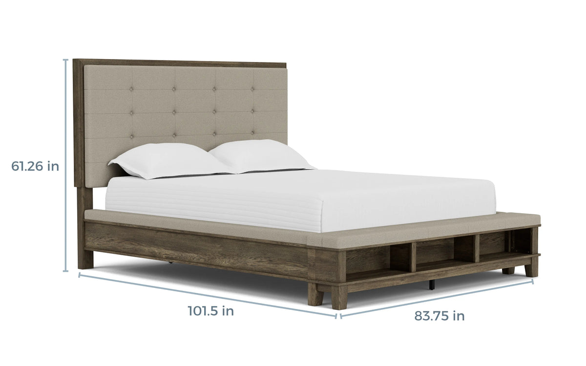 700907929:Cagney Upholstered Panel Bed &,
