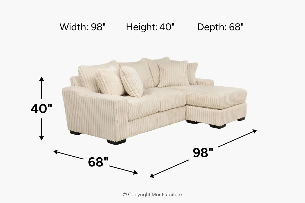 531079301:Casper Reversible Sofa Chaise,