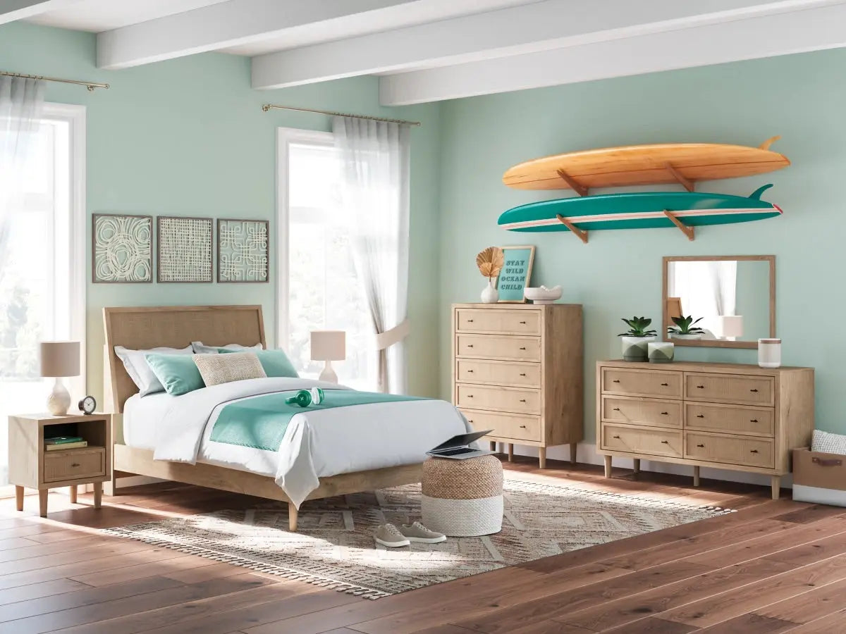CIELDEN05:Cielden Panel Bed & Dresser & , Styled