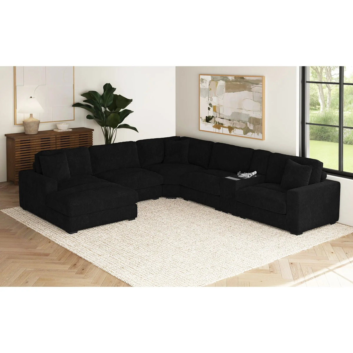 CUDDLE002:Cuddle Cloud 6 Piece Chaise Se, Styled