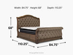 515566386:Durango Upholstered Sleigh Bed,