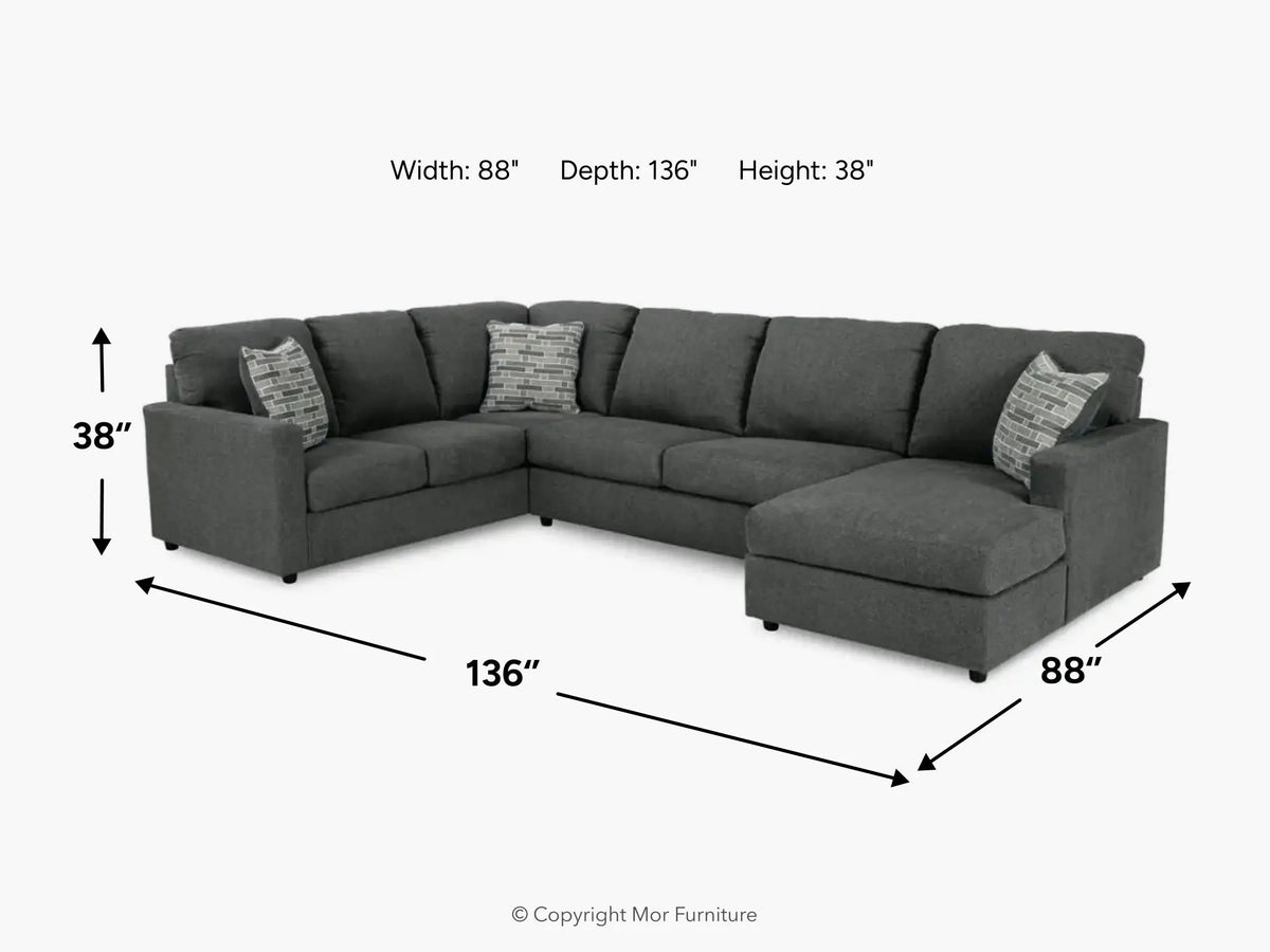 EDENFIE00:Edenfield Tux Loveseat Chaise ,