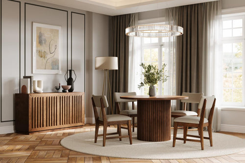 ELLINGT05:Ellington Dining Table & 4 Chairs, Styled