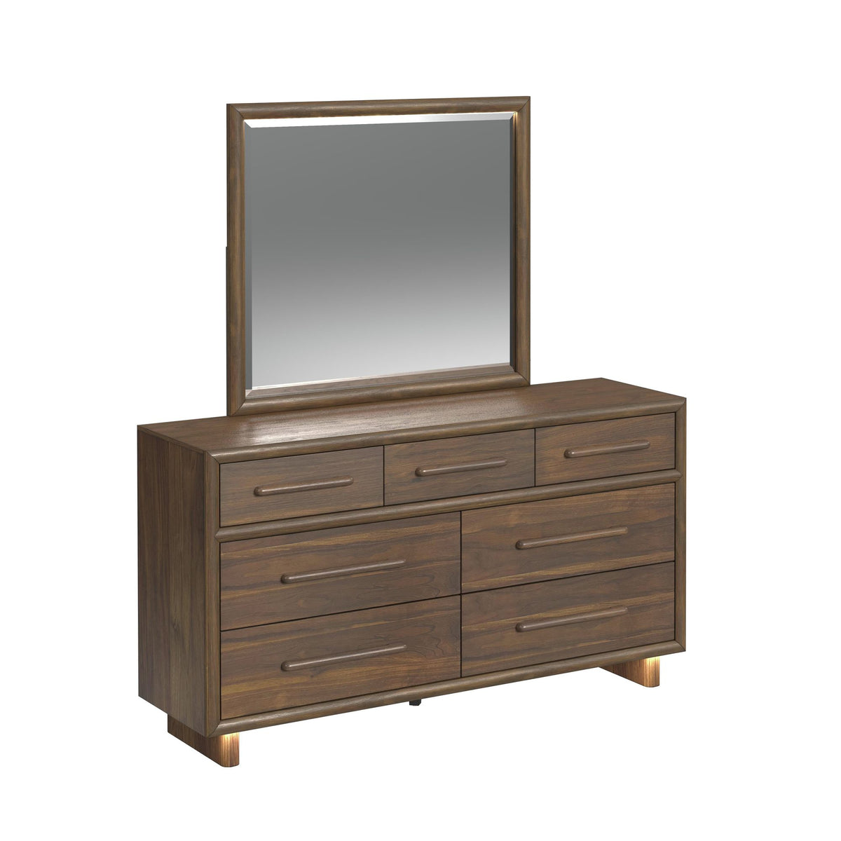 ELM000009:Elm Upholstered Bed With Light, AngledAngle