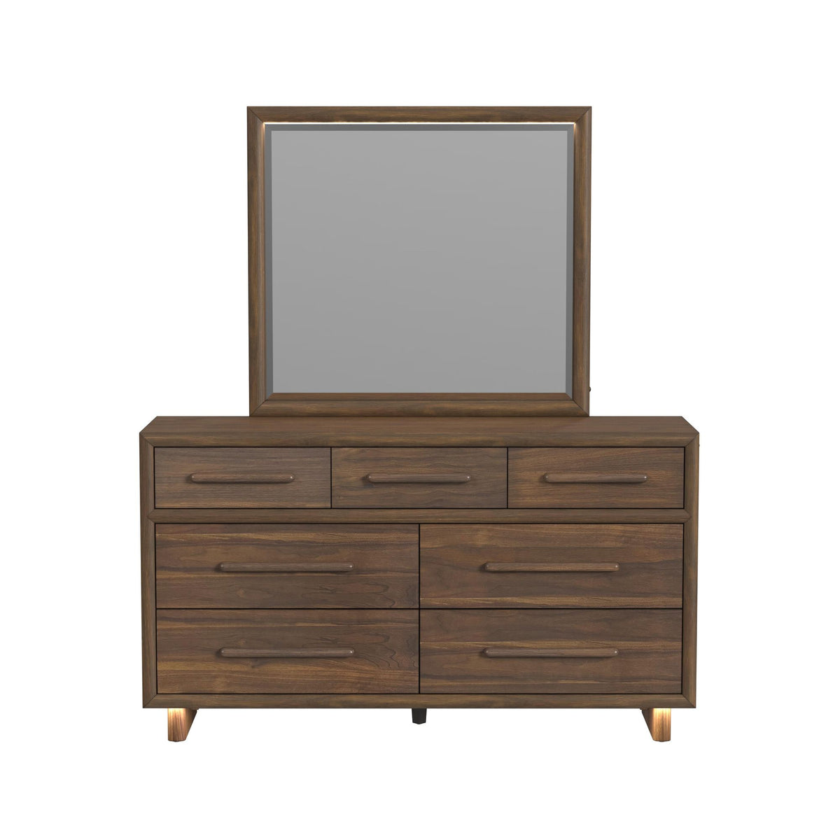 ELM000003:Elm Upholstered Bed With Light, Front
