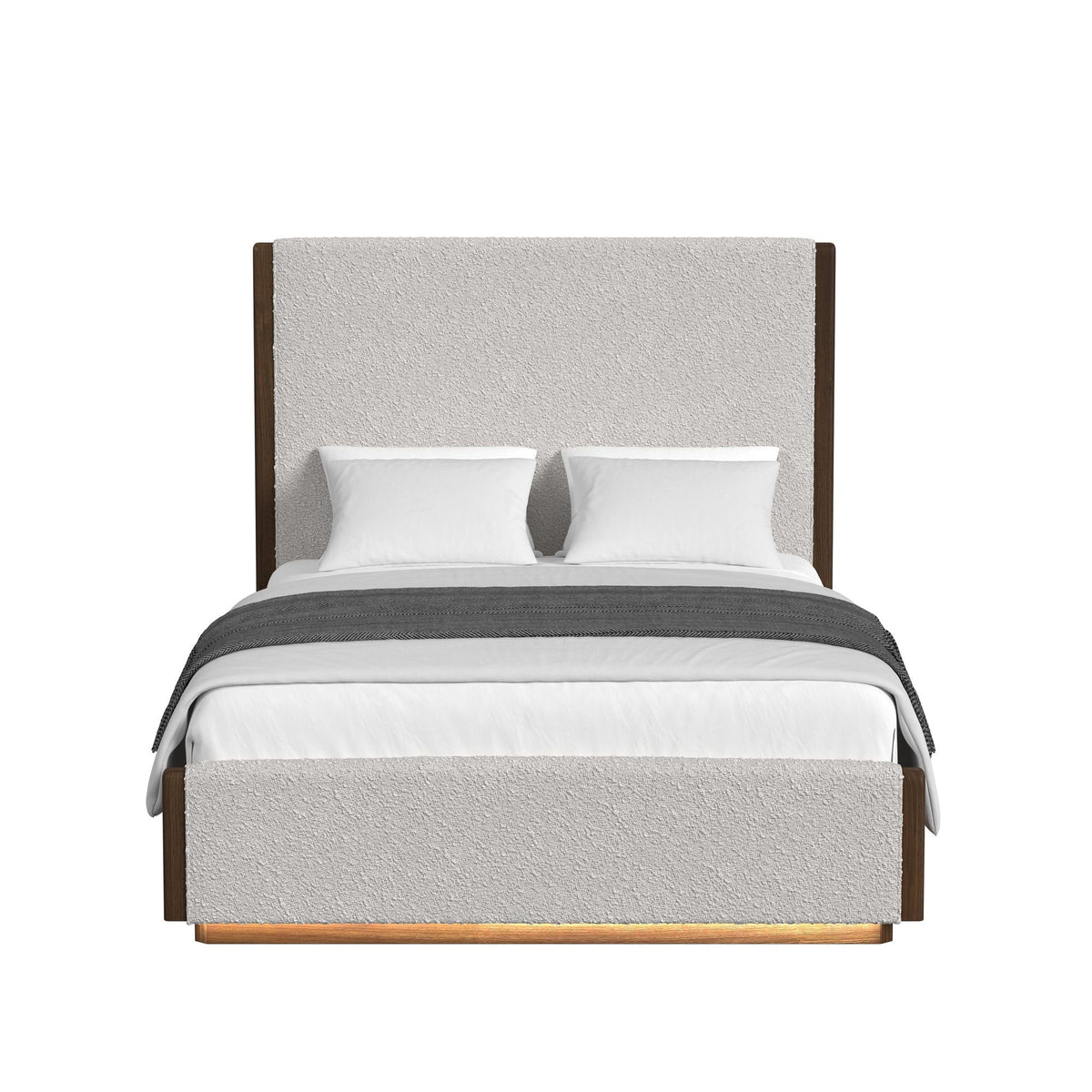 ELM000003:Elm Upholstered Bed With Light, Front
