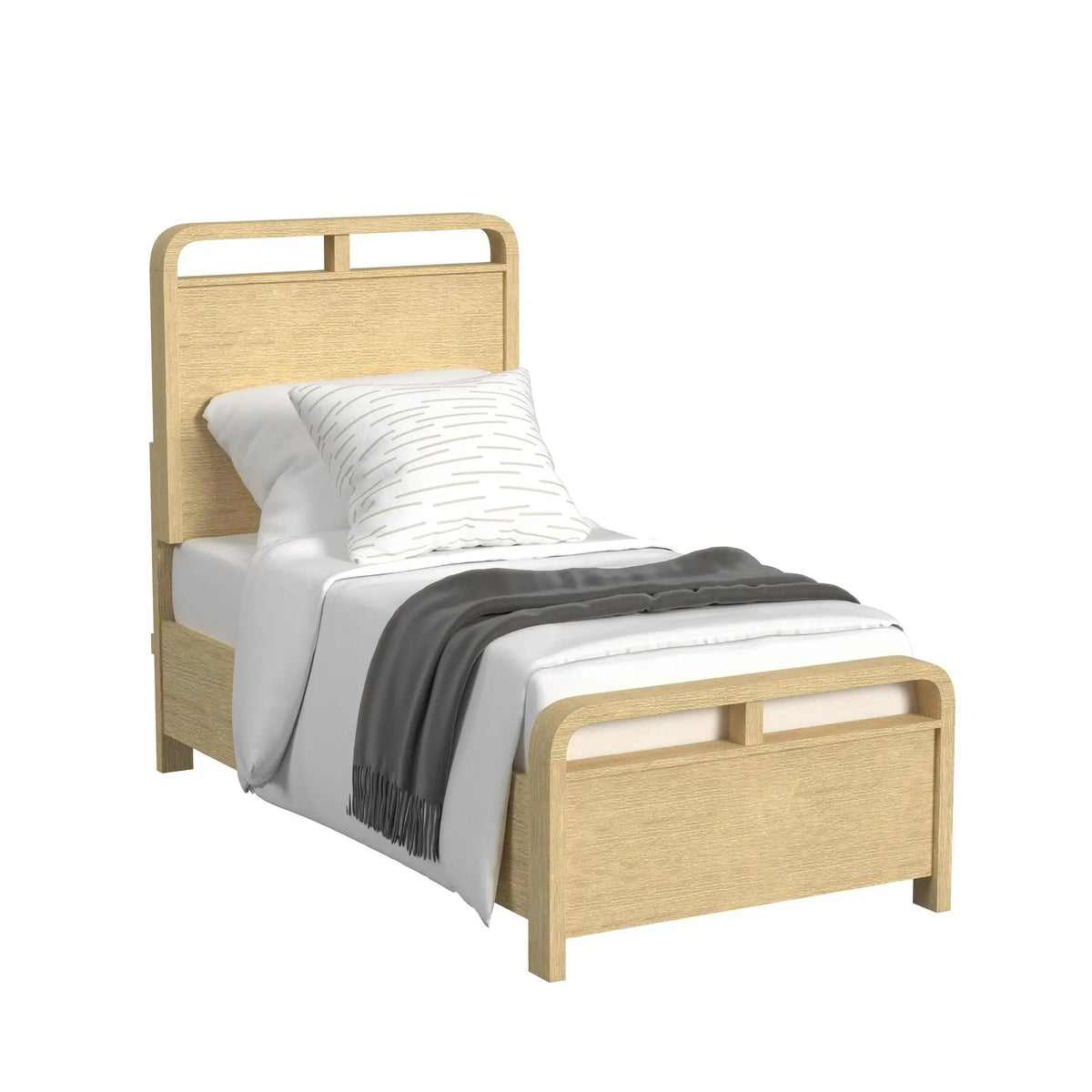 EMBER0114:Emberly Panel Bed, Angled