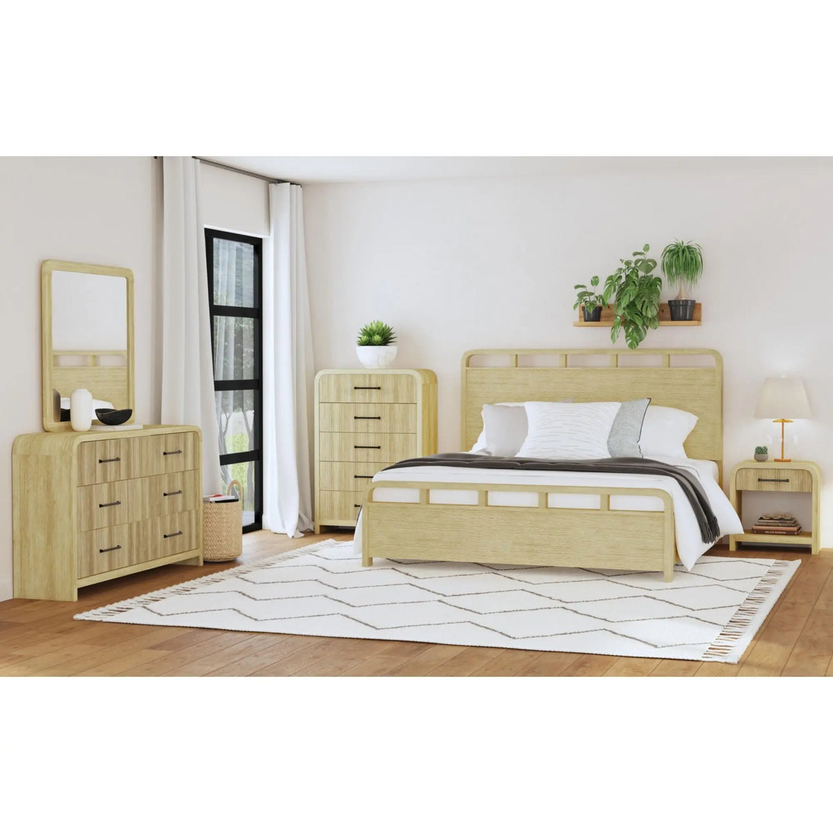 EMBER0107:Emberly Panel Bed & Dresser & , Styled