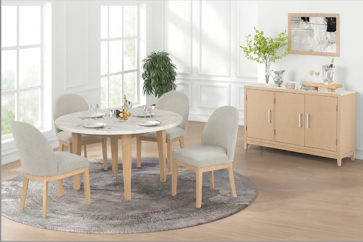 ESSENCE00:Essence Round Dining Table & 4 Chairs,