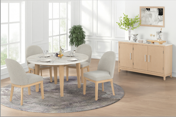 ESSENCE00:Essence Round Dining Table & 4 Chairs,